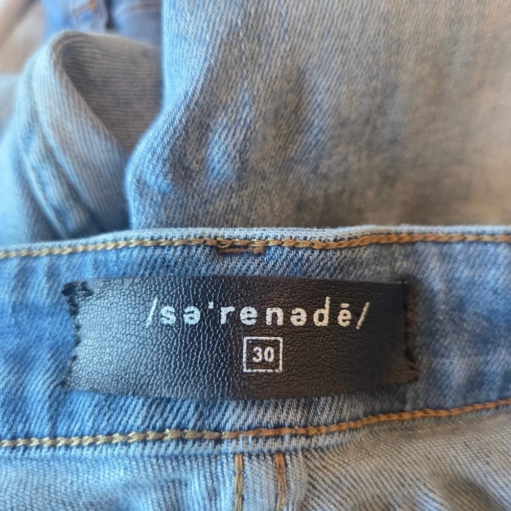 Serenade Mens Light Wash Cargo Jeans Slim Fit Size 30 Distressed